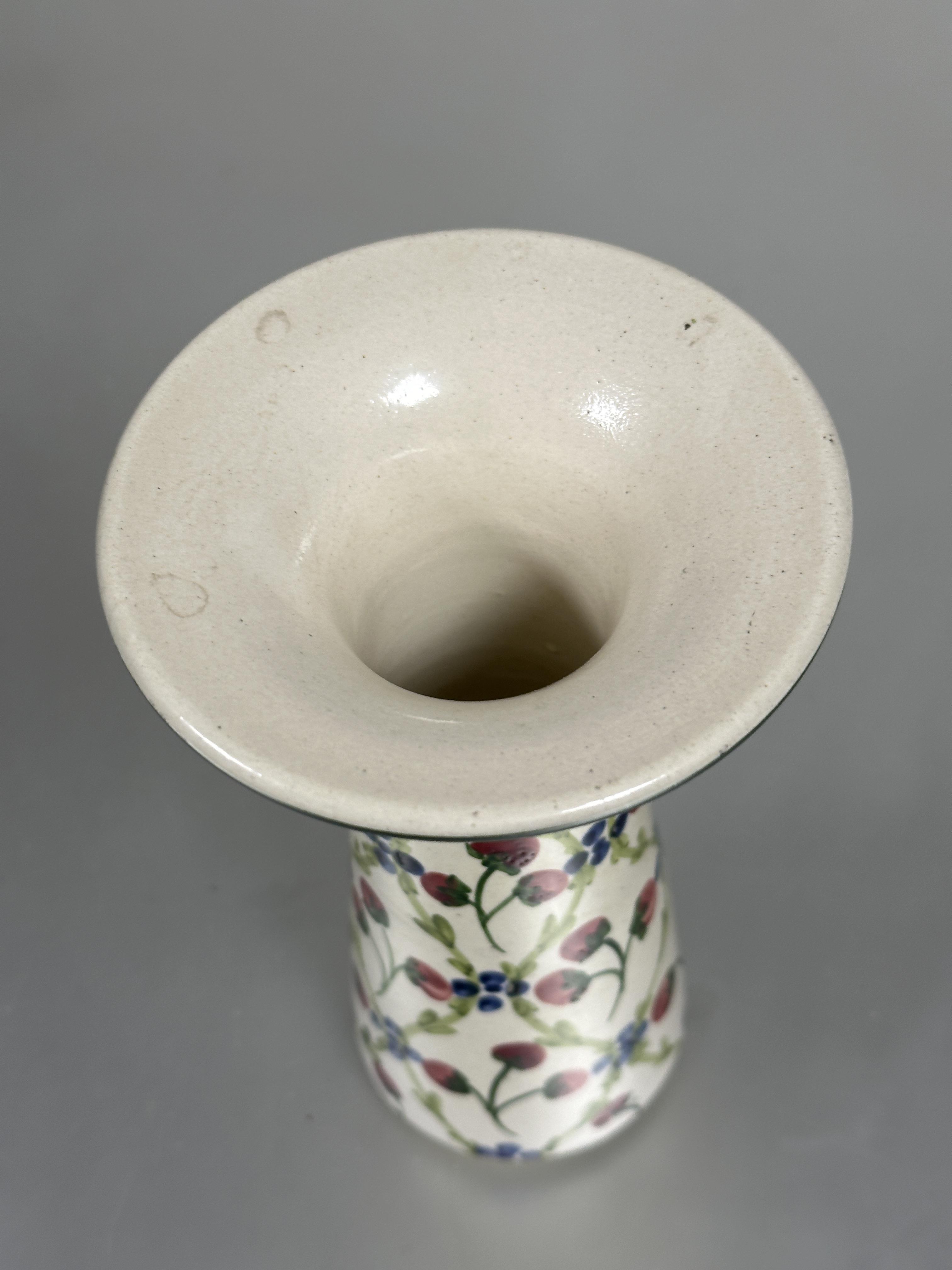 A Arts and Crafts Liberty of London flared neck tapered cylinder vase decorated with lattice leaf - Image 2 of 4