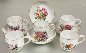A modern Meissen  Osier pattern nine piece porcelain part tea set to include five tea cups and