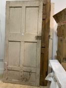 A matched set of three painted pine doors, probably 19th century. 202cm x 90cm (appx)