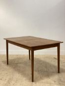 Nils Jonsson for Troeds, a Swedish mid century teak extending dining table, with two additional