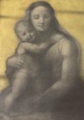 Thomas Fairland (English 1804-1852) after Raphael, Mother and Child, lithograph, label verso,