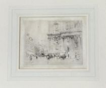 William Walcott (Scottish 1874-1943), Busy city scene, etching, signed pencil bottom right,