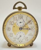 Zenith, an early twentieth century mechanical Swiss alarm clock (running), the dial with Arabic