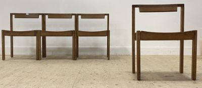 Dick Russell for Gordon Russell Ltd., a set of four 'Coventry Cathedral' oak framed stacking chairs,