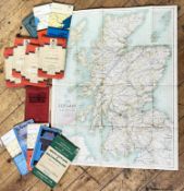 A group of vintage ordinance survey maps, mainly Scotland and Northern England, including Glasgow,