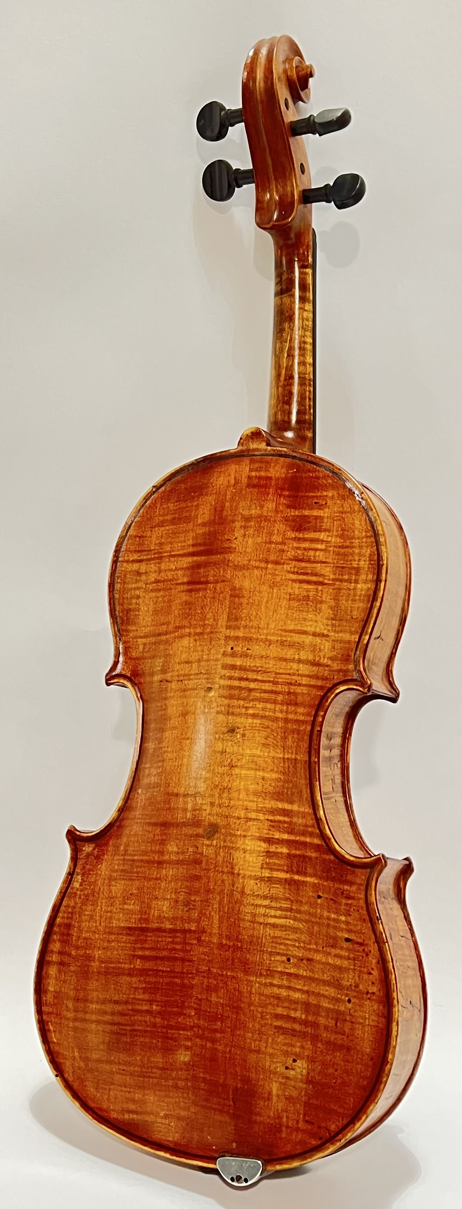 A German copy of a Antonius Stradivarius violin, of two-piece back construction, together with an - Image 2 of 4