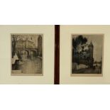 A group of four prints by Julien Celos (Belgium 1884- 1953), each one depicting various European