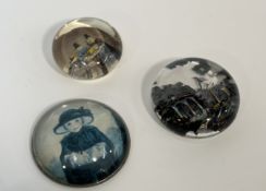 A collection of glass paperweights comprising, one Nigel Rain,  Lady Caroline Scott as "Winter" (w-