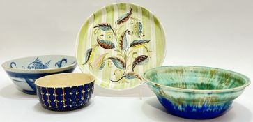 A group of twentieth century pottery comprising a rare original signed Glyn Colledge Denby plate (