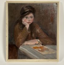 Property of the Late Countess Haig, Unknown Artist, Study of a girl at the table, oil on canvas,