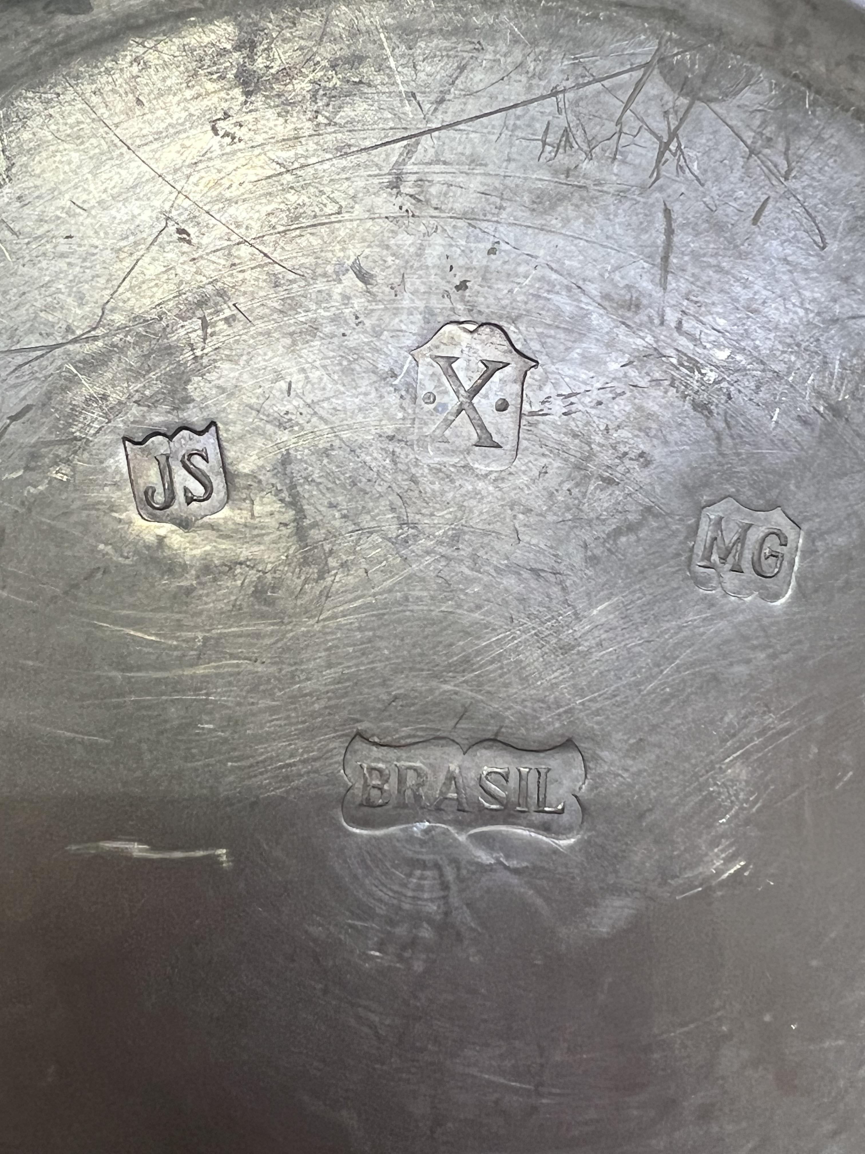 A group of twelve pewter plates (w- 24cm), marked Brasil verso, together with another twelve - Image 2 of 3