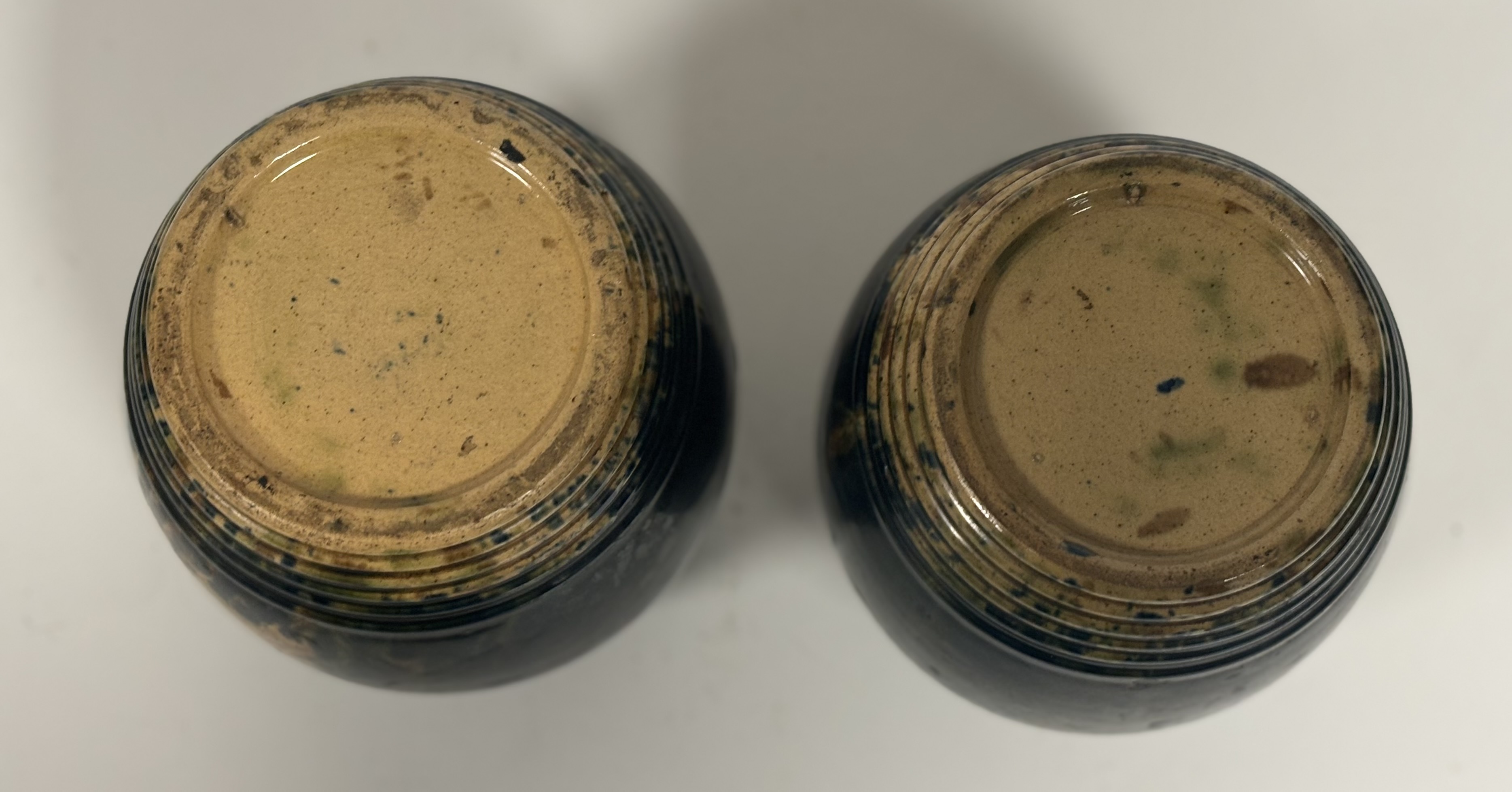 A pair of Scottish Pottery barrels with covers, both reading "Mrs.Simpson" to centre. ( chips to - Image 4 of 5