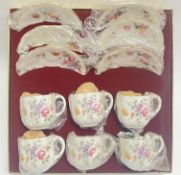 Royal Crown Derby, an all original boxed set of 'Derby Posies' cups and saucers