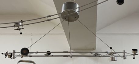 A large contemporary multi-branch pendent light fitting by Stoane lighting. D100cm.