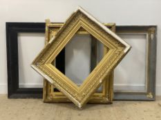 A group of four 19th / early 20th century gilt composition / gesso picture frames (a/f) largest 90cm