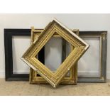 A group of four 19th / early 20th century gilt composition / gesso picture frames (a/f) largest 90cm