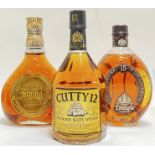 A 75cl bottle of Cutty 12 12 year blended Scots Whisky, together with a 75cl bottle of Johnnie