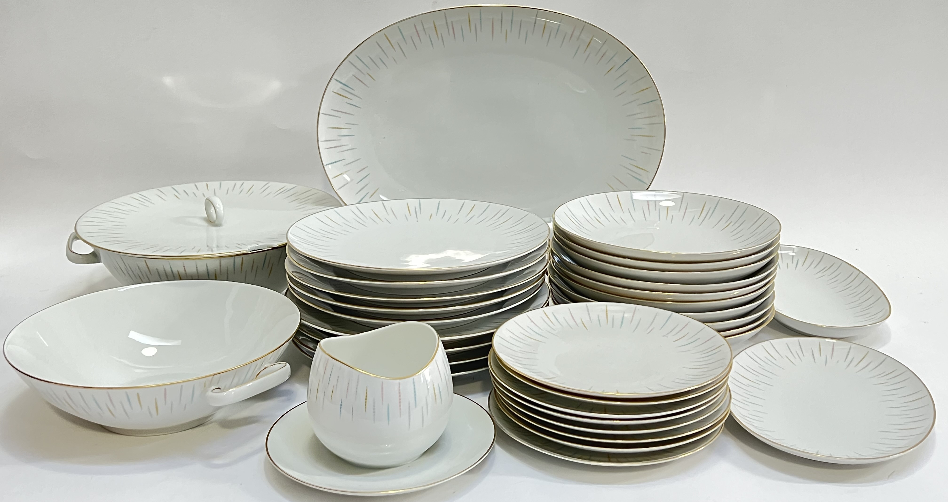 Thomas Germany, a thirty four piece part dinner service comprising an ashet (w- 39cm), a large