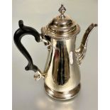 A late Victorian silver coffee pot, Henry Stratford, London 1897, in 18thc style, of baluster