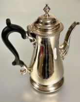 A late Victorian silver coffee pot, Henry Stratford, London 1897, in 18thc style, of baluster