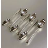 A set of six London silver old english pattern tea spoons London 1920 L x 10cm 67.6g (6)
