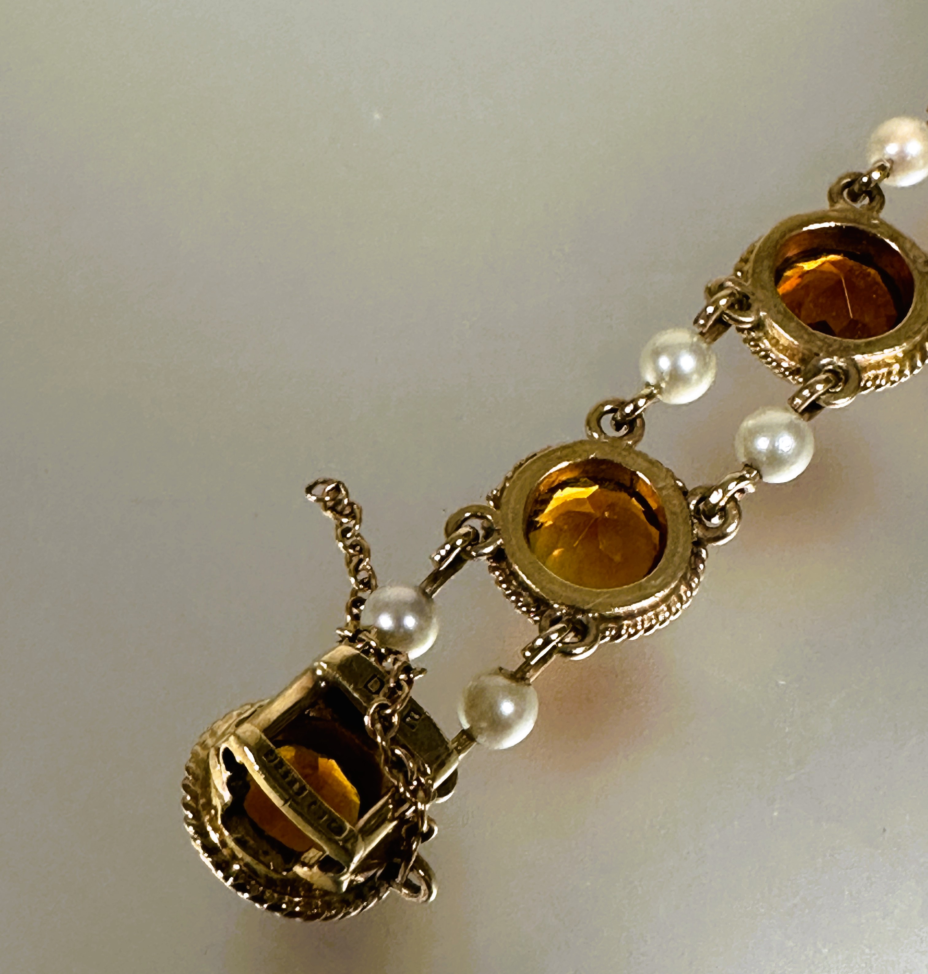 A 9ct gold bracelet set ten circular faceted 1ct citrines mounted in rope pattern border mounted - Image 4 of 5
