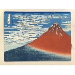 After Katsushika Hokusai (1760-1849), a Japanese 'Red Fuji' woodblock print, marked upper left (