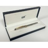 A silver and yellow metal Mont Blanc Meisterstuck fountain pen with original case (cap marked Ag