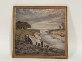 Property of the Late Countess Haig, Emily Balfour Melville (1844-1958), A riverbank at dusk with