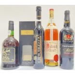 A group of mixed liquor comprising a 75cl bottle of Wiese and Krohn Portuguese Porto Senador (