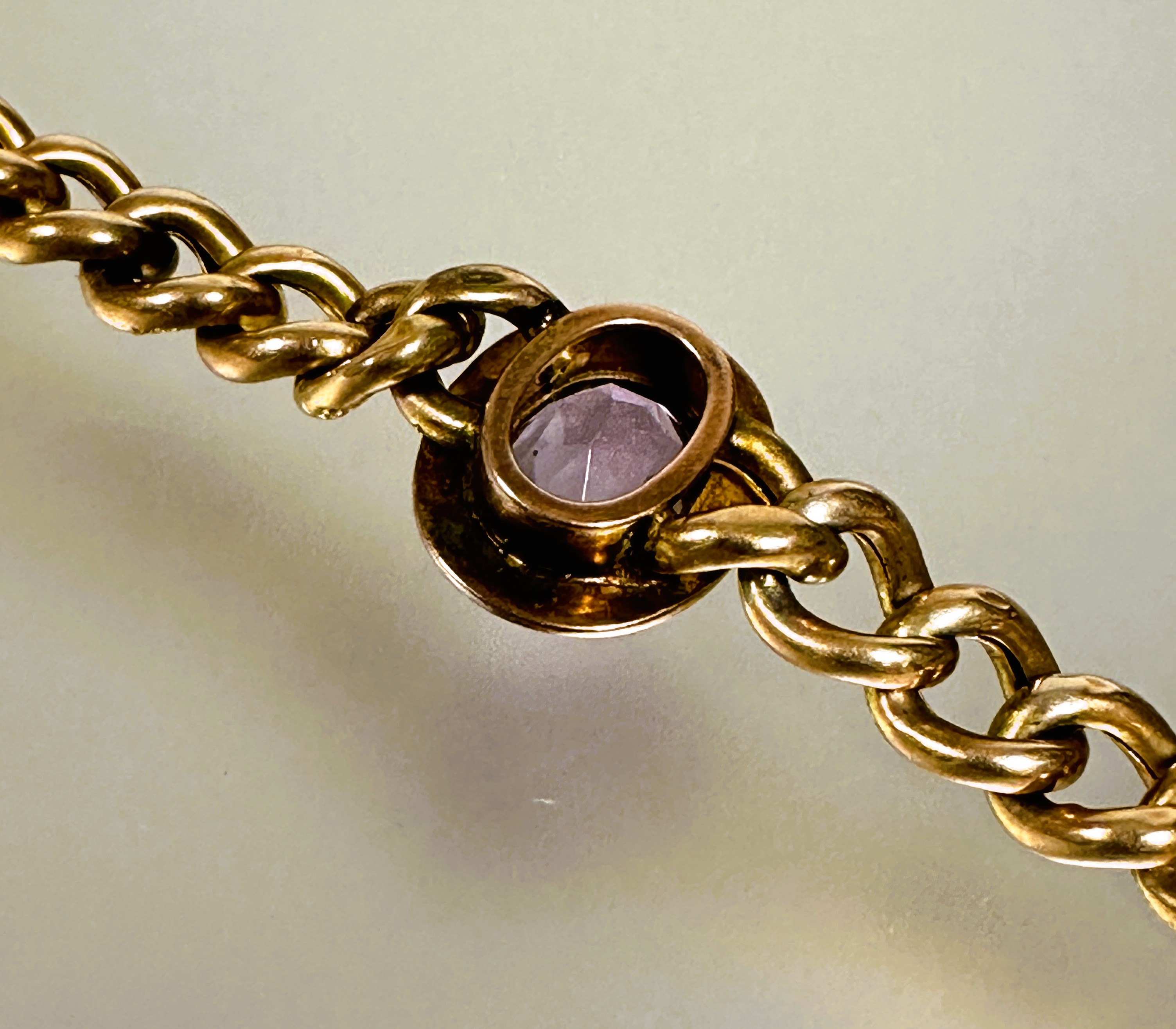 A late 19thc 9ct gold engraved kerb link chain bracelet with clasp fastening and safety chain - Image 3 of 5