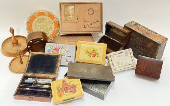 A group of vintage tins and boxes comprising an unusual St Cuthbert's Biscuit Manufacturers tin (