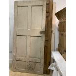 A matched set of three painted pine doors, probably 19th century. 202cm x 90cm (appx)