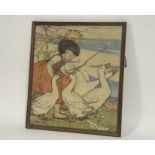 A pair of Muriel Dawson A.R.C.A. (1897-1974) 1920's prints comprising, The Goose Girl (49.5cmx43.