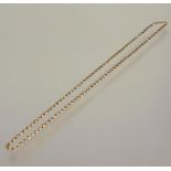 A Edwardian 9ct gold belcher link chain necklace with barrel clasp fastening L x 24cm