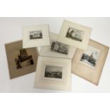 A collection of various unframed works, George Goodway, Cathedral study, dry-point etching, signed,