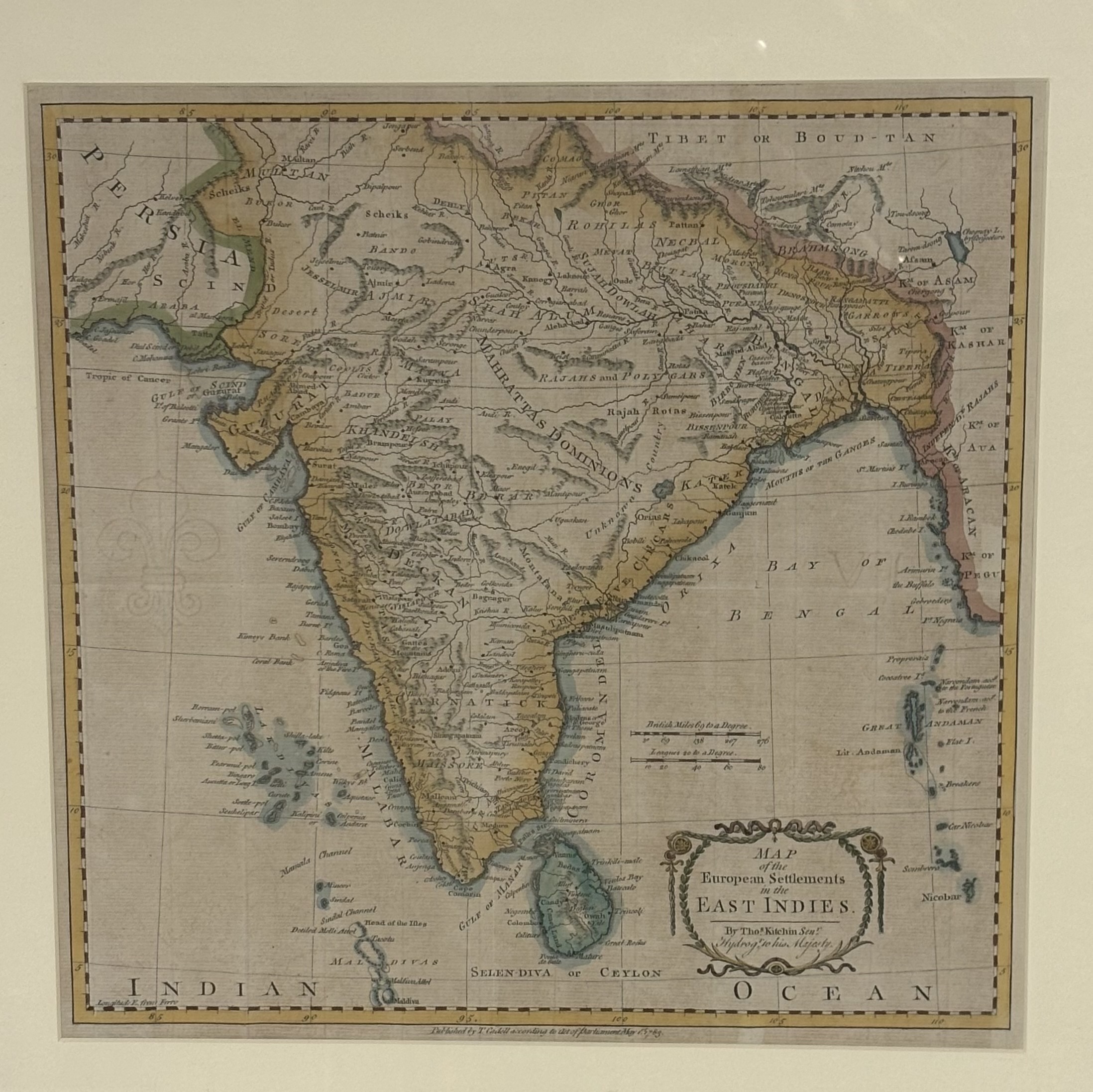 A group of framed map engravings comprising, "New & Correct Map of the Countries of Argyle, Bute and - Image 3 of 3