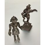 A late 18th/19thc Indian cast bronze figure of a young Krishna with foot raised holding a ball of
