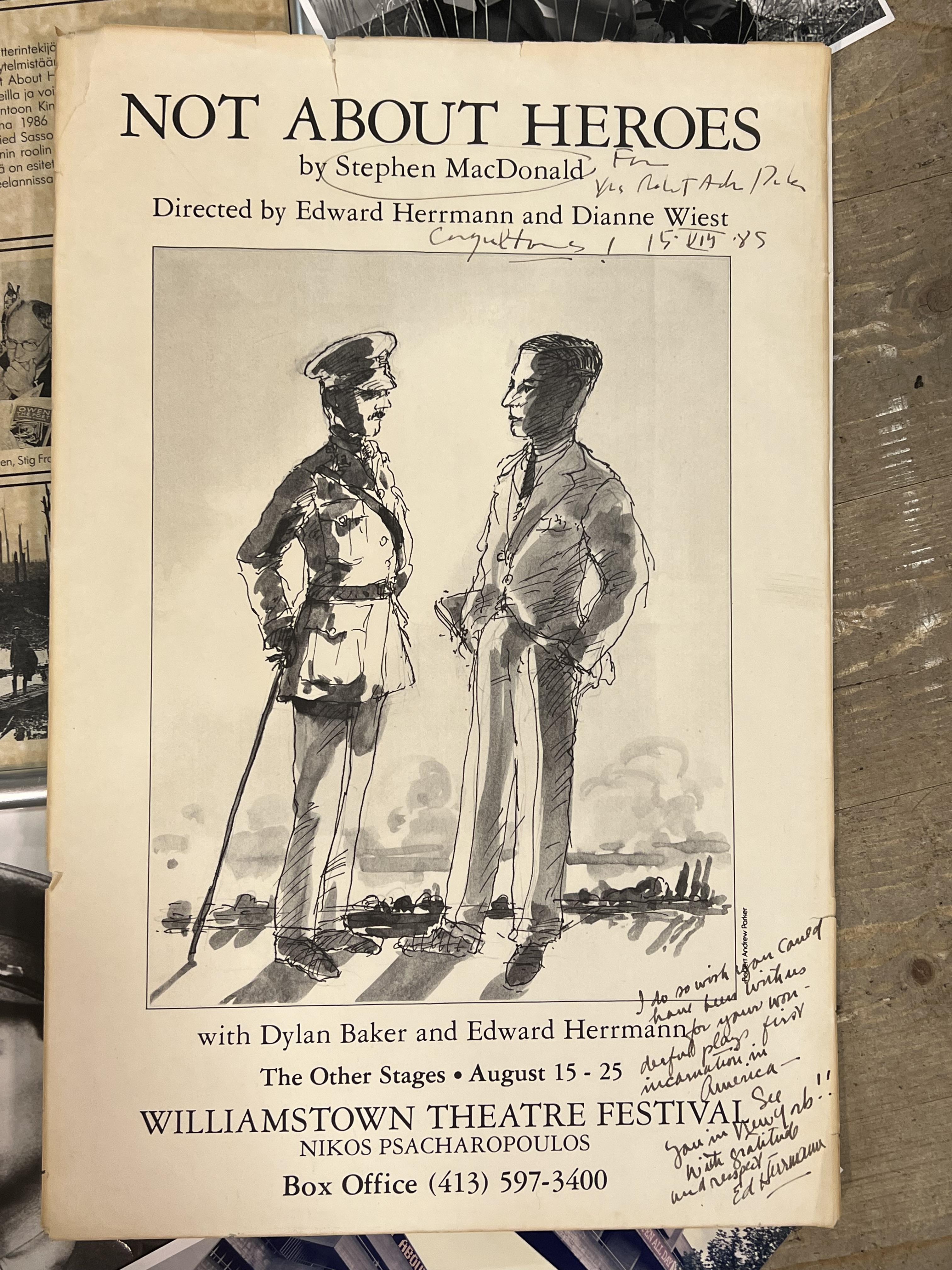 World War One Interest, a collection of theatre items relating to Stephen MacDonald (actor and - Image 2 of 4