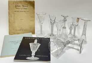 A collection of antique, mainly eighteenth century, drinking glasses (one with engraved armorial