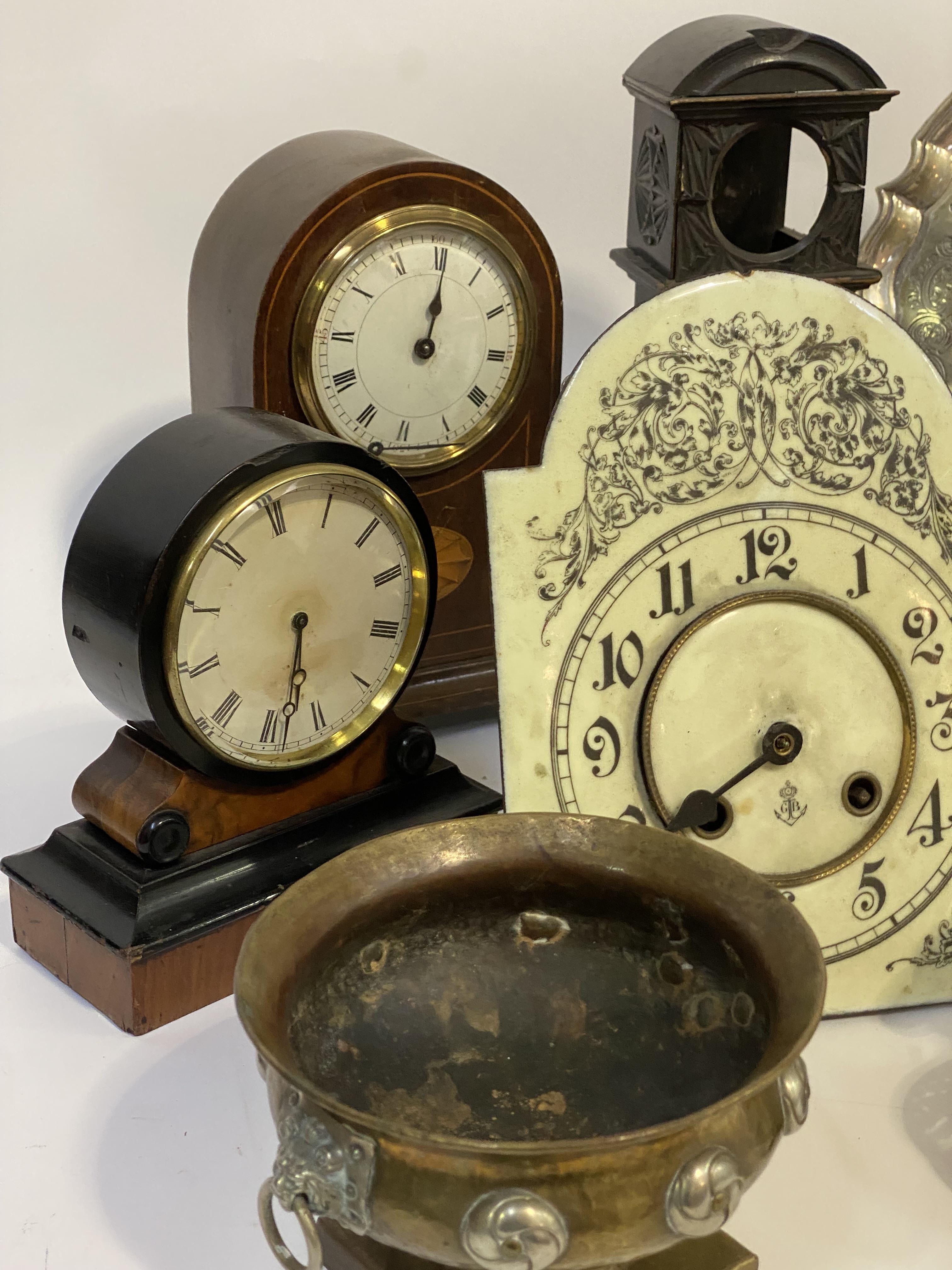 A mixed lot of smalls to include; An enamelled miniature longcase clock dial by Gustav Beker, two - Bild 2 aus 2