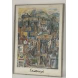 Richard DeMarco (Scottish 1930-), Edinburgh Old Town limited print 166/500, titled, signed pencil