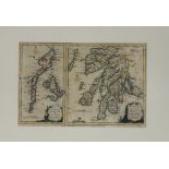 A group of framed map engravings comprising, "New & Correct Map of the Countries of Argyle, Bute and