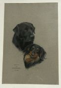 Property of the Late Countess Haig: Jamie Robson, "Archie and Pumpernikel", pastel chalk, titled,