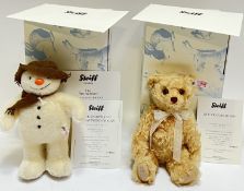 Two boxed Steiff bears/stuffed toys comprising a Raymond Briggs "The Snowman" limited edition