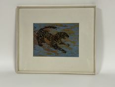 F.Barron, A Study of a leopard, mixed media on paper, signed bottom right, dated ’71, framed. (