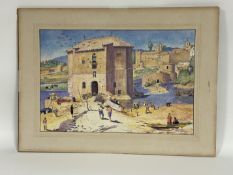 Unknown artist, Córdoba beach scene, watercolour and pencil, unframed, titled bottom right.