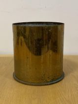 A 1917 German brass howitzer shell case / waste paper basket. H24cm