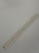 A 14ct gold double flat link chain necklace with clip fastening, no signs of damage or repairs, with