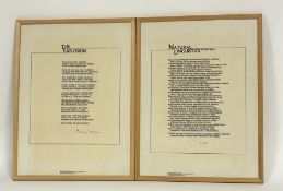 A collection of Poem-Of-The Month framed works comprising, Philip Larkin, W.H. Auden, C.Day Lewis,